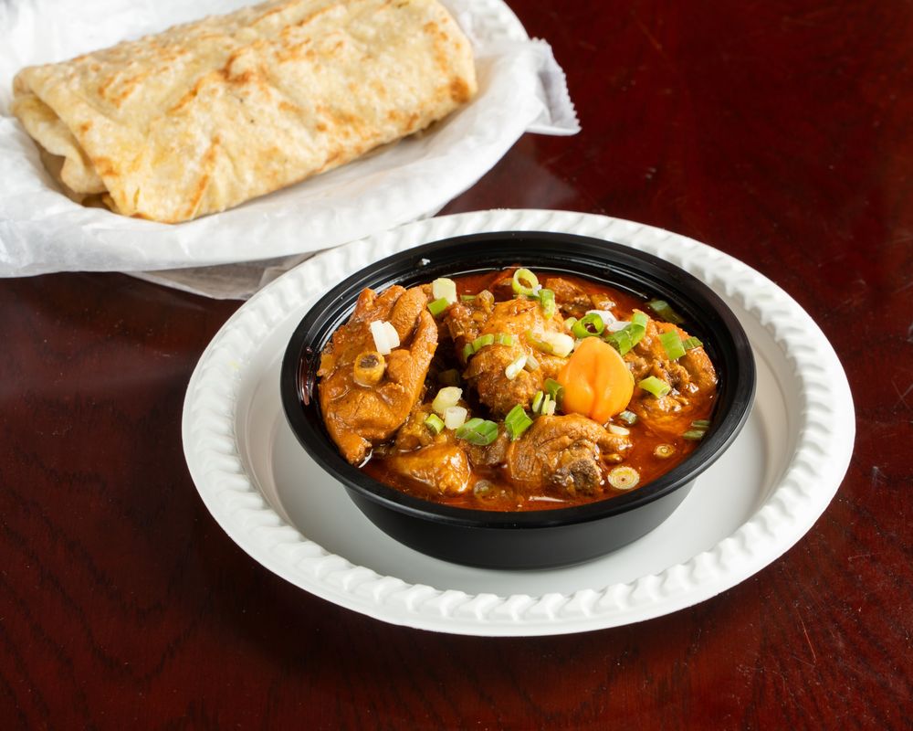 Stew chicken with roti